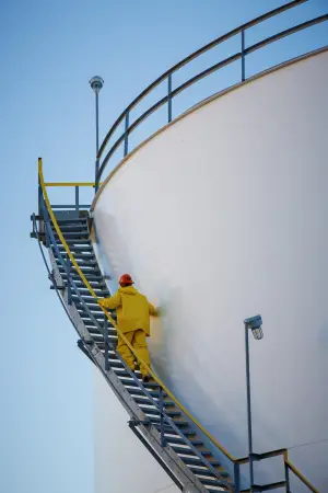Terminal worker in the stairs
